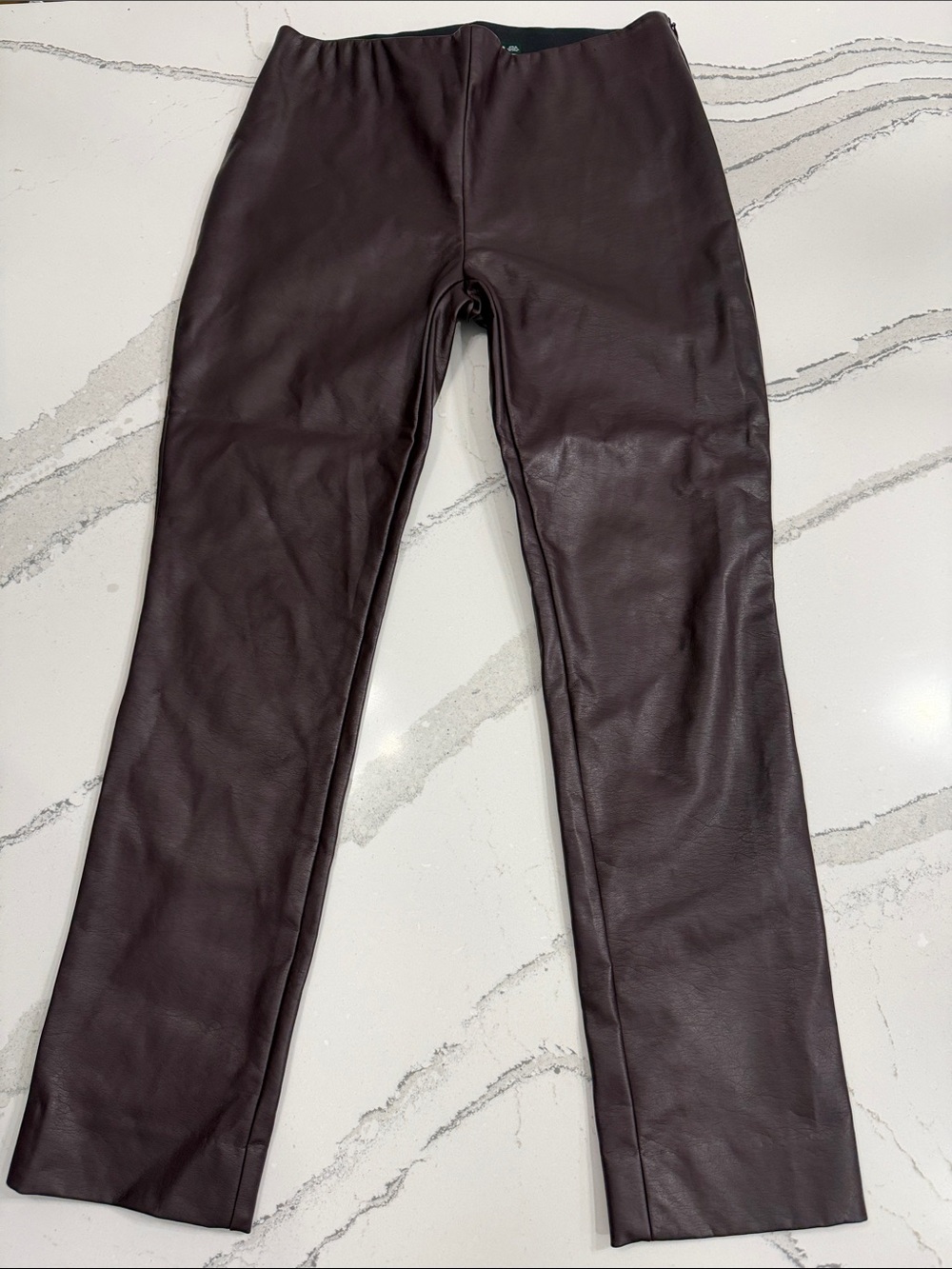 Lauren Ralph Lauren Bordeaux Faux Leather Pant  |Size 8